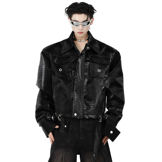 Opium Knitted Leather Jacket - Fuga Studios